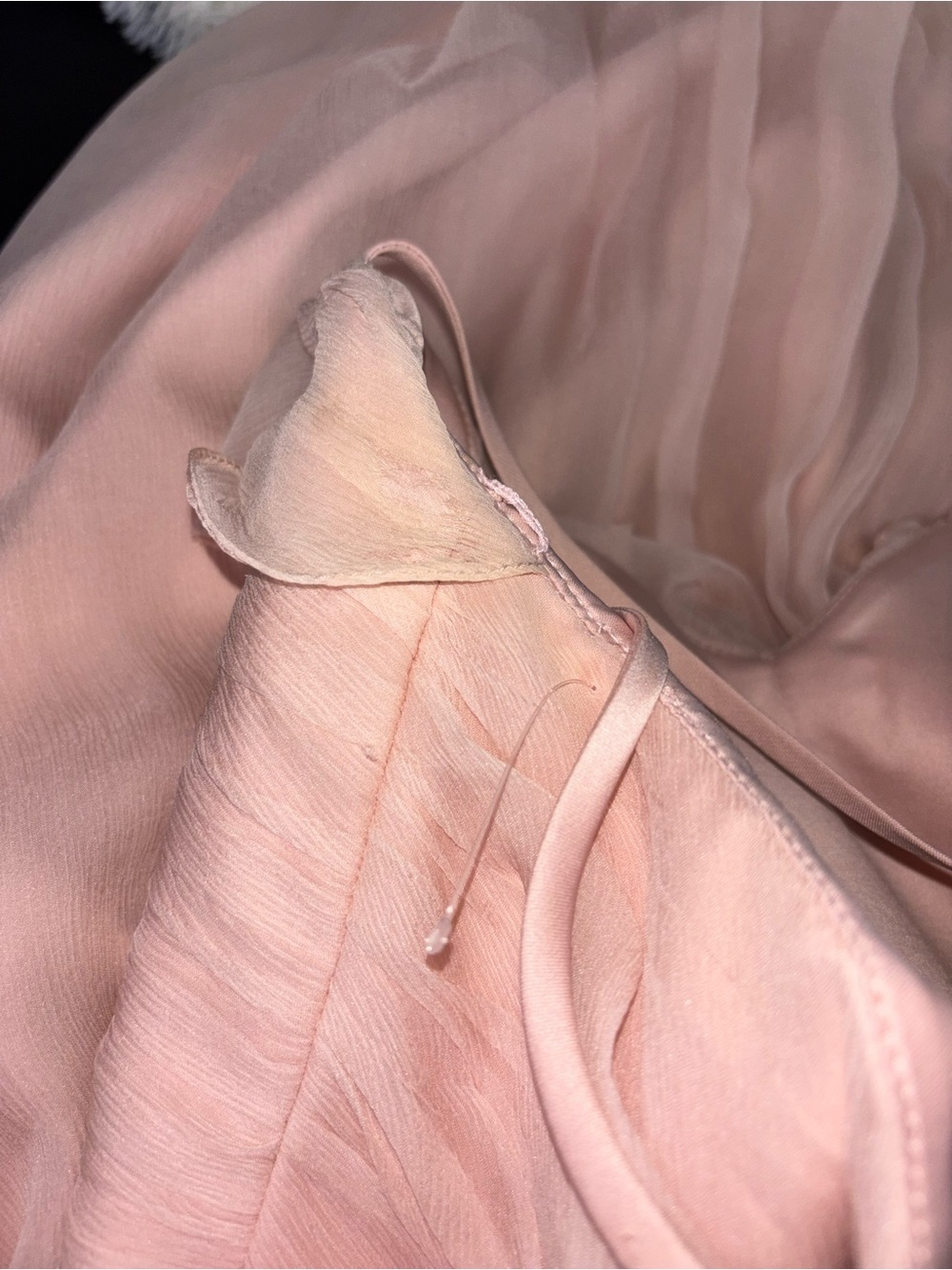 Amsale Soft Pink Ruffle Chiffon Strapless Dress size 6 - Picture 13 of 16